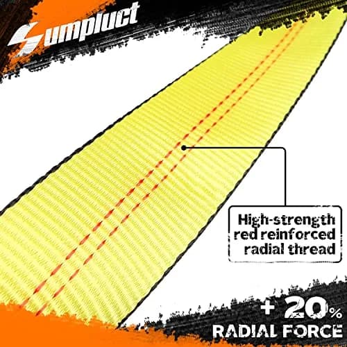 sumpluct Heavy Duty Tow Strap 2" x 20 Ft (4.54 kg / 9072 kg) | Recovery Strap with Reinforced Loops thumbnail 3