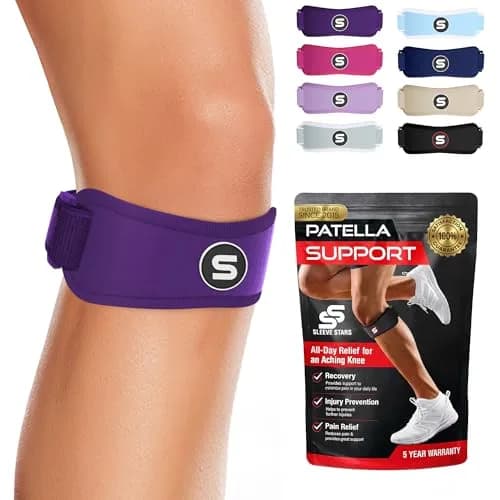 SS SLEEVE STARS Patellar Tendon Support Strap for Adults | Adjustable Knee Brace for Osgood Schlatter & Knee Pain Relief thumbnail 1