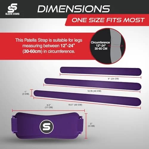 SS SLEEVE STARS Patellar Tendon Support Strap for Adults | Adjustable Knee Brace for Osgood Schlatter & Knee Pain Relief thumbnail 4