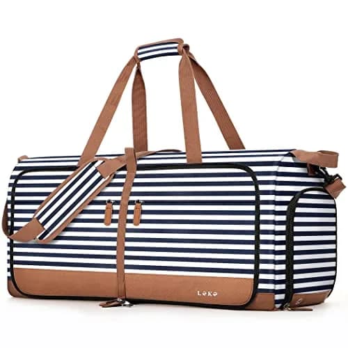 Lekesky Foldable Travel Duffle Bag 80L Blue Stripes | Large Capacity, Water-Resistant & Compact thumbnail 1