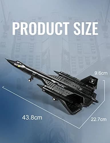 SEMKY Military Series SR-71 Reconnaissance Aircraft Jet Blackbird Air Force Building Block Set 48.3cm (19 inches) | Educational STEM Toy thumbnail 6