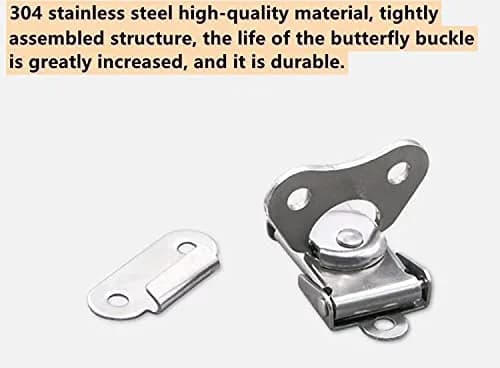 XILEWHZF 304 Stainless Steel Butterfly Twist Latch 48mm x 38mm (1.89" x 1.49") | Heavy Duty 450lbs Tension Cabinet Latch thumbnail 4
