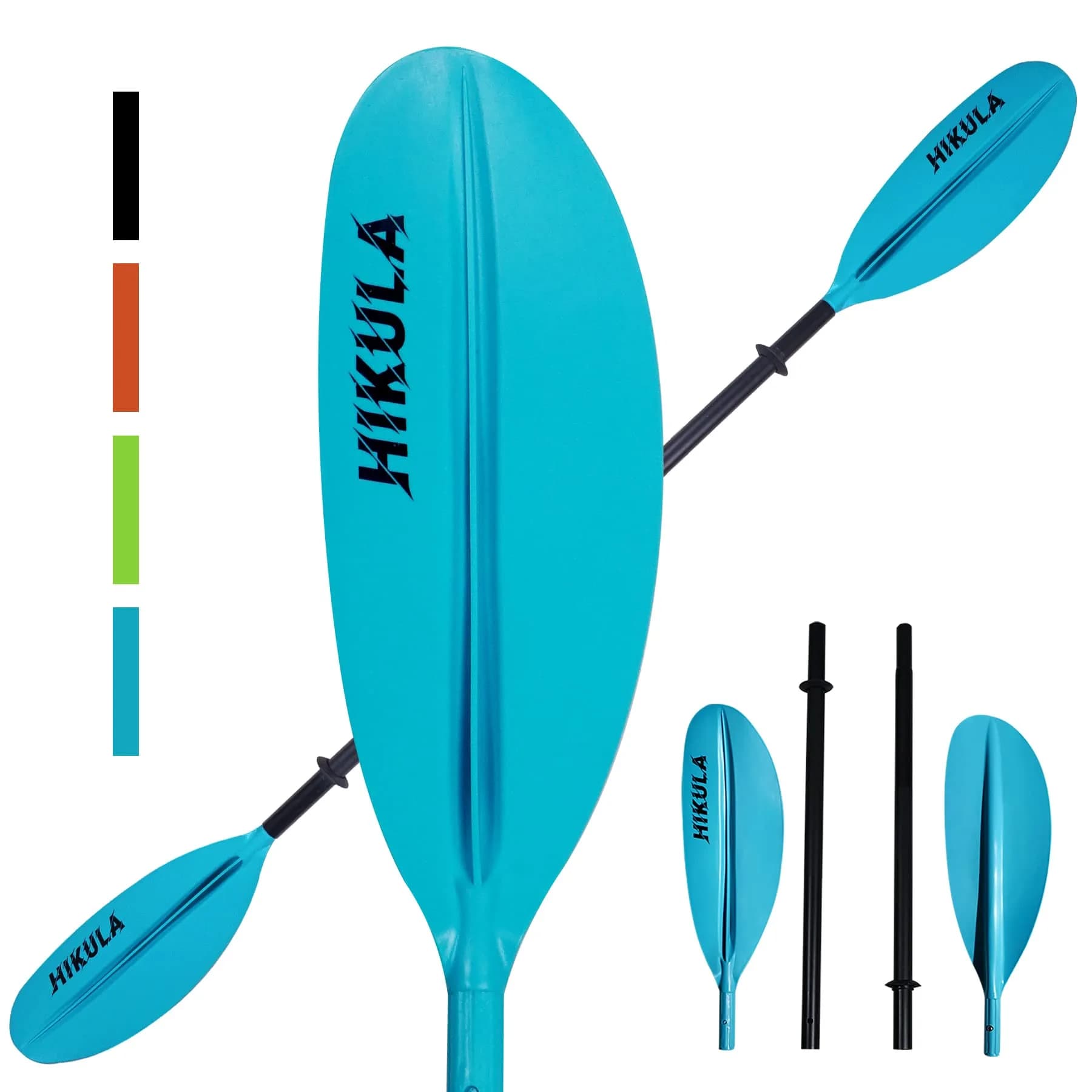 HIKULA Kayak Paddle 4 Pieces Aluminum Shaft and PP Blade 220cm | Lightweight & Adjustable for Recreational Kayaking