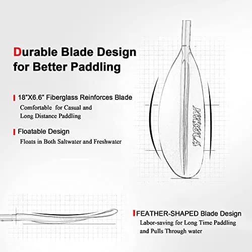 HIKULA Kayak Paddle 4 Pieces Aluminum Shaft and PP Blade 230cm | Lightweight & Adjustable for Water Sports thumbnail 4