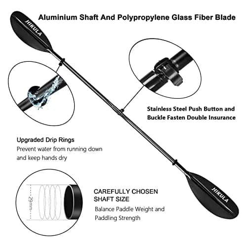 HIKULA Kayak Paddle 4 Pieces Aluminum Shaft and PP Blade 230cm | Lightweight & Adjustable for Water Sports thumbnail 2