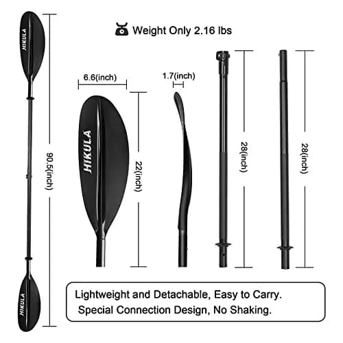 HIKULA Kayak Paddle 4 Pieces Aluminum Shaft and PP Blade 230cm | Lightweight & Adjustable for Water Sports thumbnail 3
