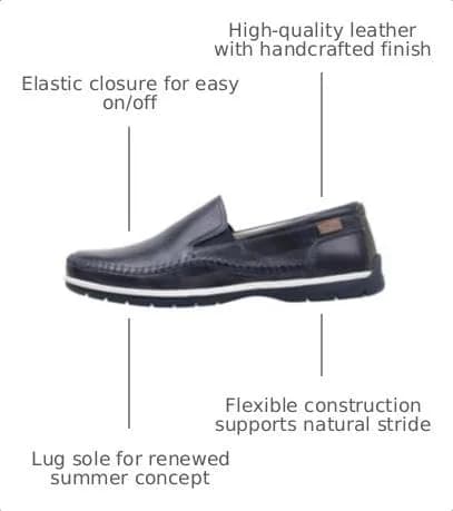 PIKOLINOS Marbella Loafers Men | Leather | Removable Insole | Blue thumbnail 4