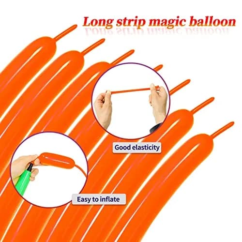 KUULBELA Long Orange 260 Balloons Kit 100 Count | Twistable Latex for Party Decor thumbnail 4