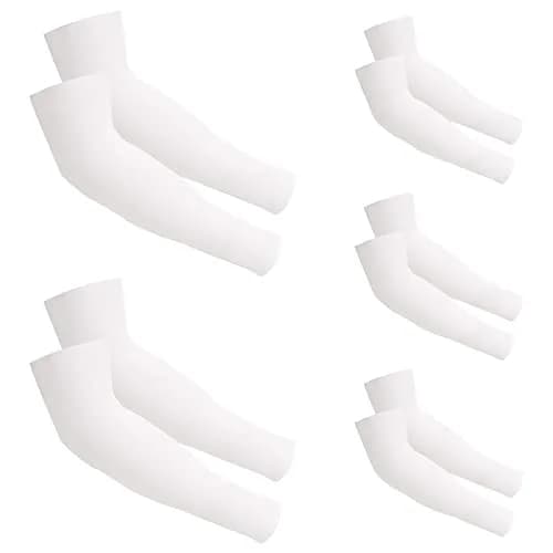 FOOTINSOLE.COM SunDefender Cooling Arm Sleeves with UPF 50+ Protection, 39cm (15 Inch) Length, 5 Pairs | Breathable & Moisture-Wicking for Sports thumbnail 1