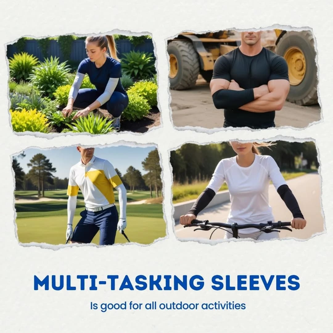 FOOTINSOLE.COM SunDefender Cooling Arm Sleeves with UPF 50+ Protection, 39cm (15 Inch) Length, 5 Pairs | Breathable & Moisture-Wicking for Sports - view 7