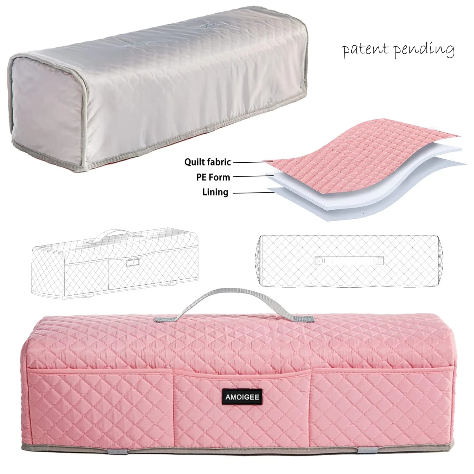 AMOIGEE Padded Dust Cover for Cricut Maker 4/3 & Explore 4/3/Air 2 w/Handle | Protects Machines from Dust & Scratches - view 5
