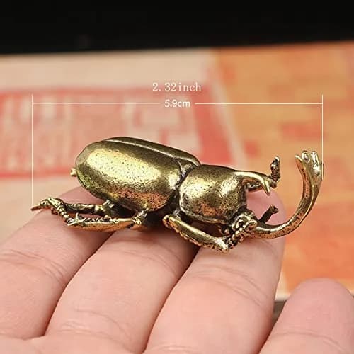 brandname Solid Copper Simulation Beetle Decorations Brass Taurus Insect Miniatures 3 pcs | Unique Brass Home Decor thumbnail 4