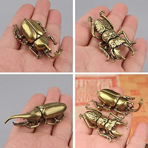 brandname Solid Copper Simulation Beetle Decorations Brass Taurus Insect Miniatures 3 pcs | Unique Brass Home Decor thumbnail 7