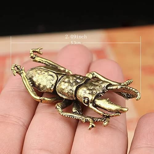 brandname Solid Copper Simulation Beetle Decorations Brass Taurus Insect Miniatures 3 pcs | Unique Brass Home Decor thumbnail 3