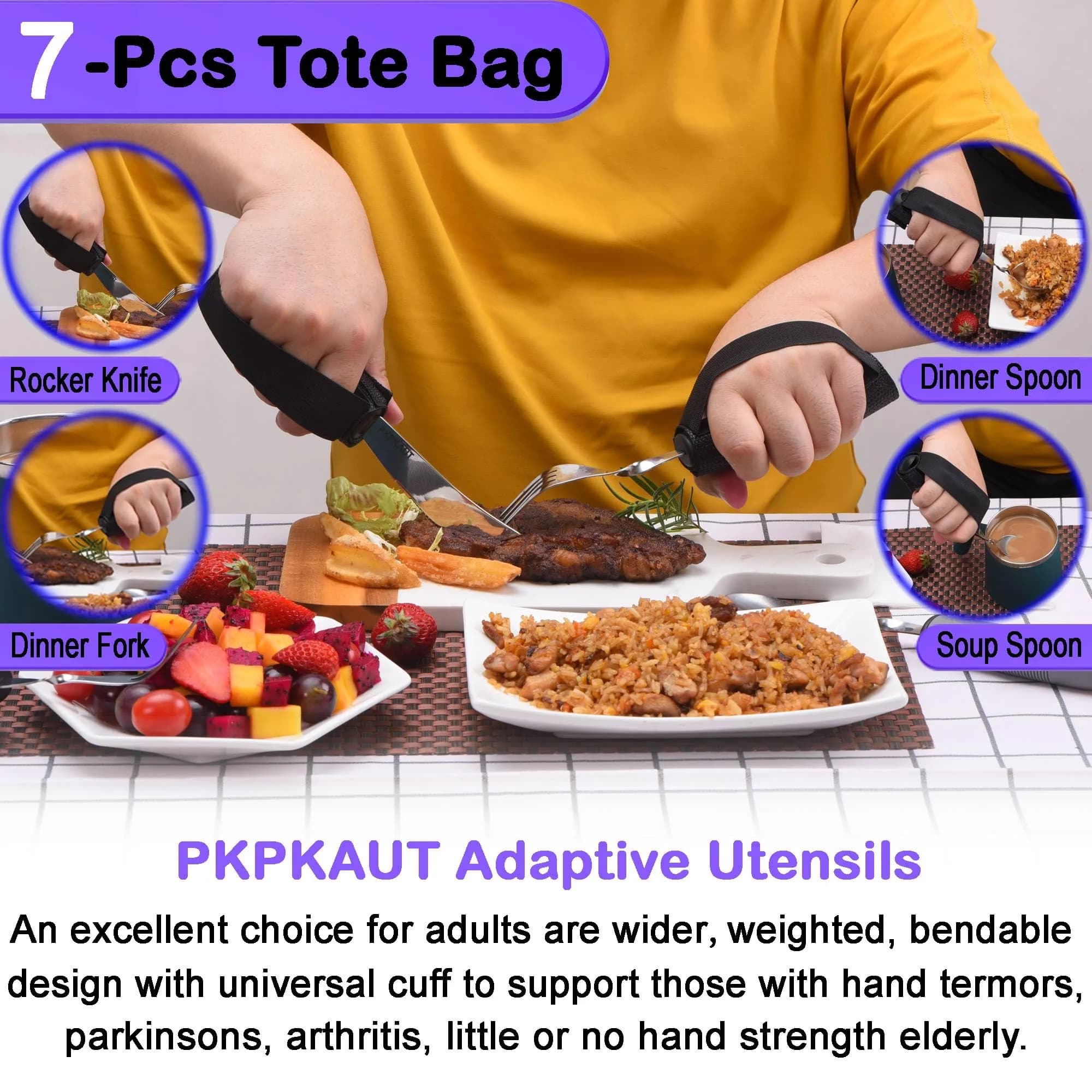 PKPKAUT Weighted Utensils for Hand Tremors & Parkinson's | 198g (7 oz) Set - view 2