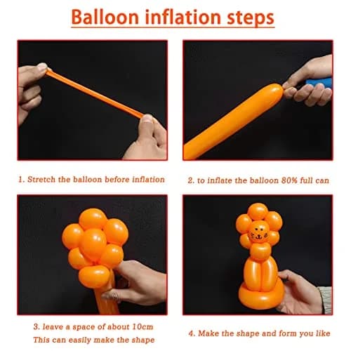 ASIYUHY Orange 260 Long Balloons 100 Pack | Latex Twisting Animal Balloons for Parties thumbnail 5