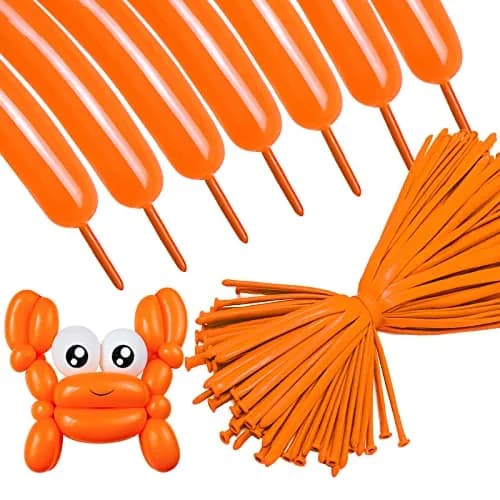 ASIYUHY Orange 260 Long Balloons 100 Pack | Latex Twisting Animal Balloons for Parties thumbnail 1