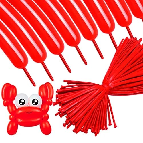 ASIUHY Red 260 Long Balloons 100 Pack | Durable Latex Twisting Animal Balloons for Parties thumbnail 1