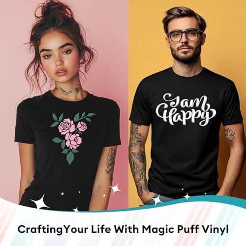 TransWonder 8-Sheet 3D Puff Heat Transfer Vinyl Bundle 30.48x25.4cm (12x10") | Easy Cut & Weed HTV for T-Shirts thumbnail 4