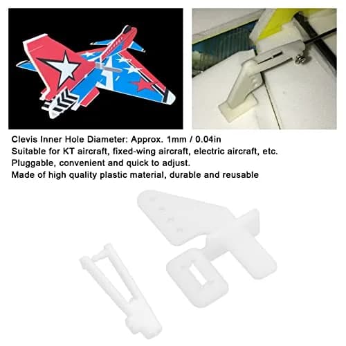Dilwe Control Horns and Clevis Kit, 20 Sets KT Rudder Angle 4 Hole Control Horns RC Airplane Wing Aircraft Upgrade Spare Part thumbnail 4