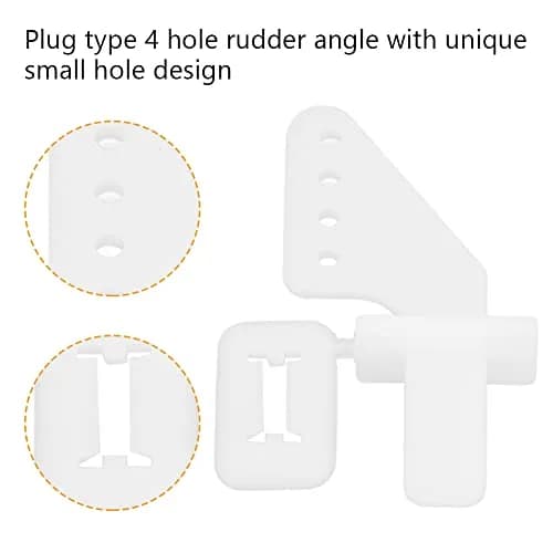 Dilwe Control Horns and Clevis Kit, 20 Sets KT Rudder Angle 4 Hole Control Horns RC Airplane Wing Aircraft Upgrade Spare Part thumbnail 7
