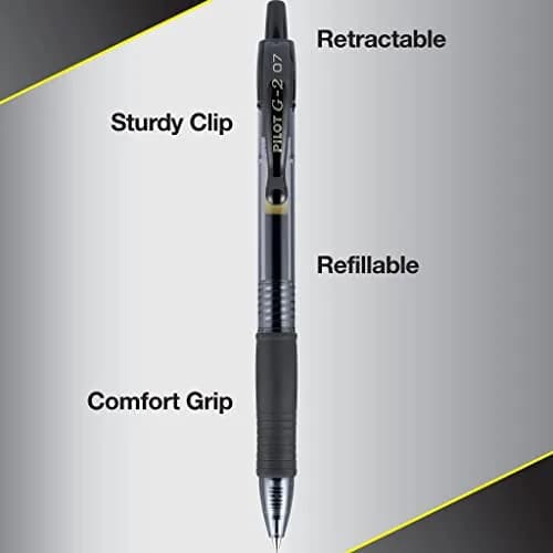 PILOT G2 Retractable Gel Pens, 0.7mm Fine Point, Gray Ink, 12-Pack | Smooth Writing for Office & Students thumbnail 4