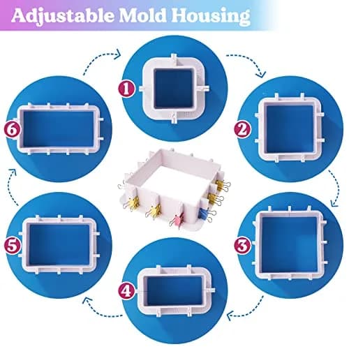 LET'S RESIN Adjustable Mold Housing for Silicone Molds | DIY Resin, Candle & Soap Molds (Not for Resin Casting) | 5.9'' x 5.9'' thumbnail 4