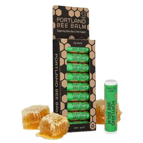 Portland Bee Balm All Natural Handmade Beeswax Lip Balm with Organic Coconut and Olive Oil (Oregon Mint) - 9 Count | Natural Lip Balm, Cruelty Free, Plastic Neutral thumbnail 1