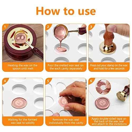 CANIPHA Silicone Wax Seal Mat Pad with 24 Cavities & 50 Adhesive Dots | 29.5 cm x 18.8 cm (11.6" x 6.7") thumbnail 4