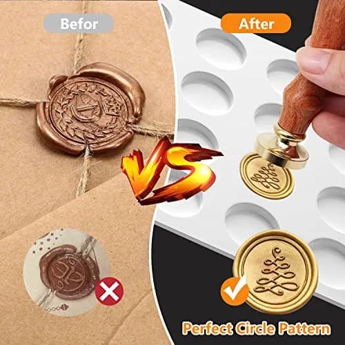 CANIPHA Silicone Wax Seal Mat Pad with 24 Cavities & 50 Adhesive Dots | 29.5 cm x 18.8 cm (11.6" x 6.7") thumbnail 5