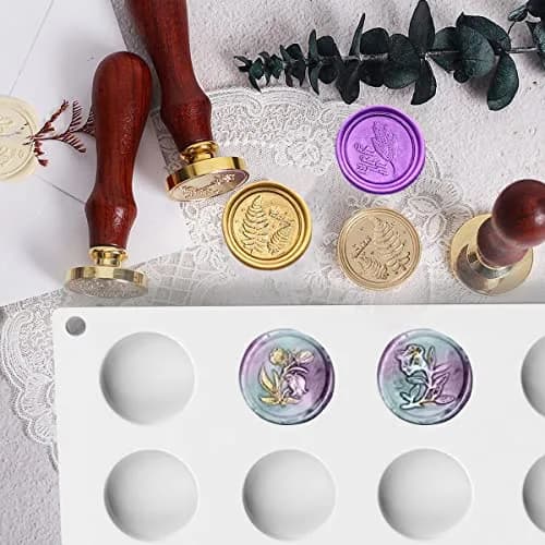CANIPHA Silicone Wax Seal Mat Pad with 24 Cavities & 50 Adhesive Dots | 29.5 cm x 18.8 cm (11.6" x 6.7") thumbnail 2