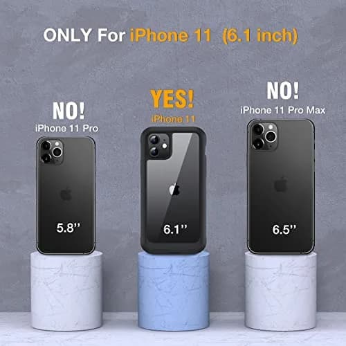 Miracase Glass Series for iPhone 11 Case 6.1 inch | Rugged Full-Body Bumper with Tempered Glass & Camera Protector, Black thumbnail 6