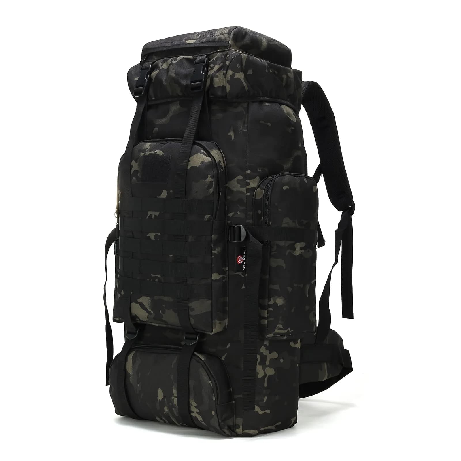 W WINTMING 70L Hiking Backpack for Men | Water-Resistant 900D Oxford Tactical Rucksack with Molle System