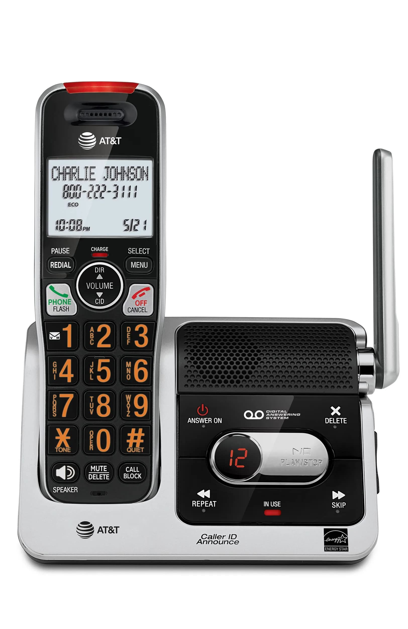 AT&T BL102 DECT 6.0 Cordless Phone with Answering Machine & Call Blocking | 1 Handset — 1 Handset