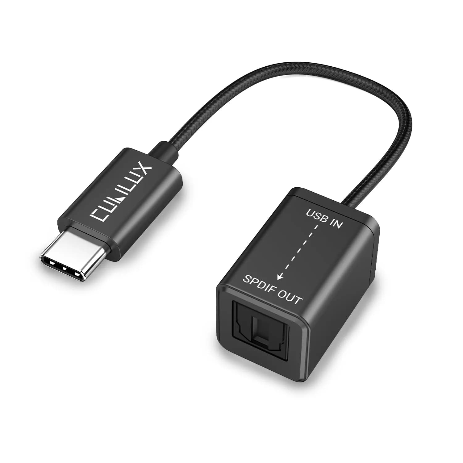 Cubilux USB C to SPDIF Optical Audio Adapter 192KHz/24bit DAC | Unidirectional Type C to TOSLINK Transmitter for MacBook Pro/Air, Laptop, Computer - main product image