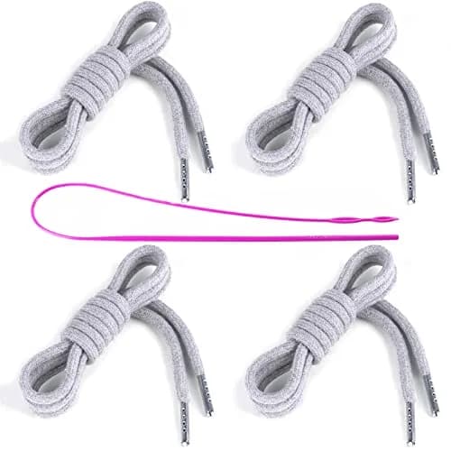 Anjpuy 4 Pieces 53 Inches Drawstring Cords Replacement Drawstrings with Easy Threader for Sweatpants Shorts Pants Hoodies (Grey) | Durable Polyester Cotton thumbnail 1