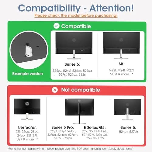 3IDEE VESA Mount Adapter for HP Monitors (M22f-M32f) 75x75mm | Converts Non-VESA to VESA Mount thumbnail 2