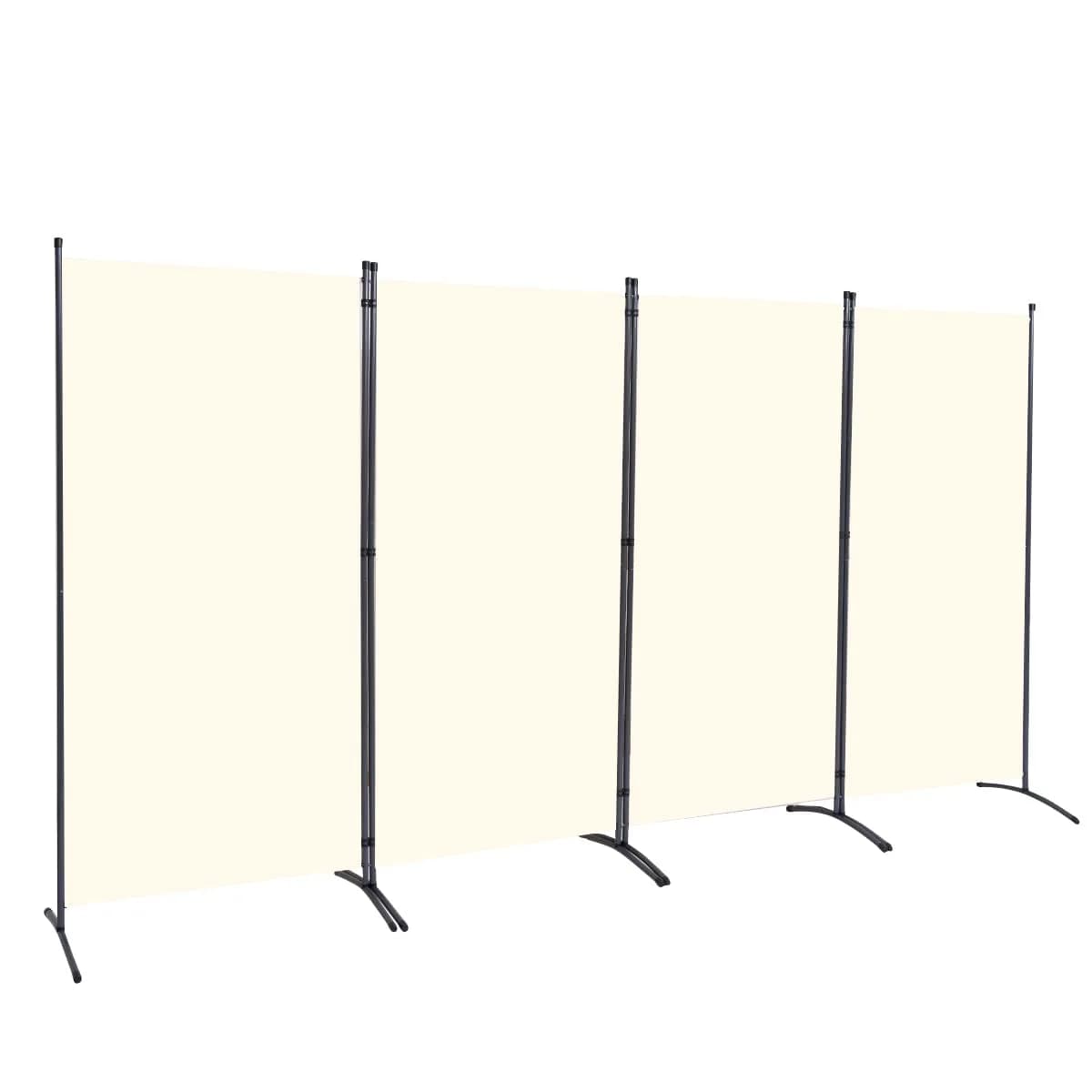 JVVMNJLK 4 Panel Folding Room Divider 136" W x 71.3" H Beige | Portable Privacy Screen for Indoor Use