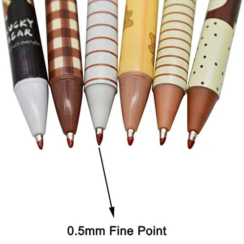 Maydahui 12 PCS Cute Bear Gel Pen Cartoon Girl Cookies | Smooth Ink, 0.5mm Fine Point, Retractable, Multicolor, Animal Design thumbnail 4