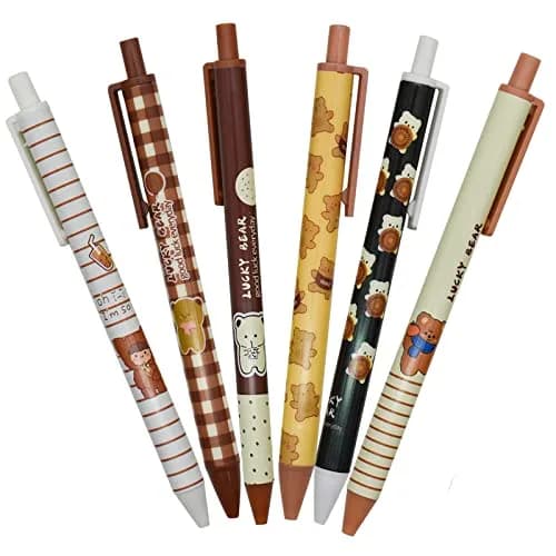 Maydahui 12 PCS Cute Bear Gel Pen Cartoon Girl Cookies | Smooth Ink, 0.5mm Fine Point, Retractable, Multicolor, Animal Design thumbnail 7