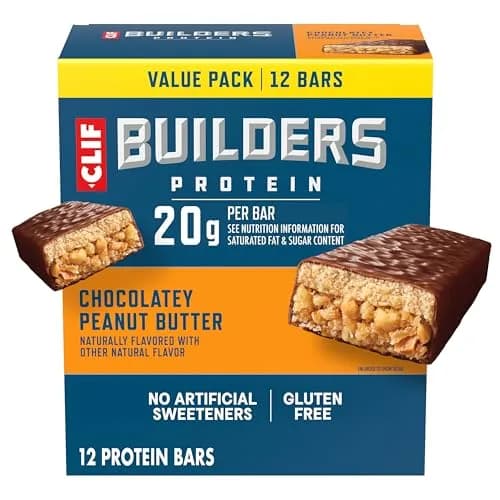 CLIF BUILDERS Protein Bars Chocolatey Peanut Butter 12 ct (28.8 oz / 816 g) | High Protein Post-Workout Fuel thumbnail 1