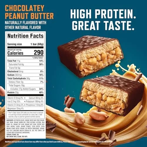 CLIF BUILDERS Protein Bars Chocolatey Peanut Butter 12 ct (28.8 oz / 816 g) | High Protein Post-Workout Fuel thumbnail 2