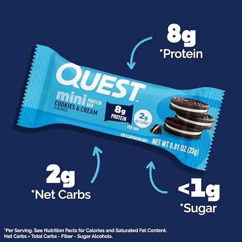 Quest Cookies & Cream Protein Bars 14 Count | 8g Protein, 1g Sugar, Gluten Free thumbnail 2