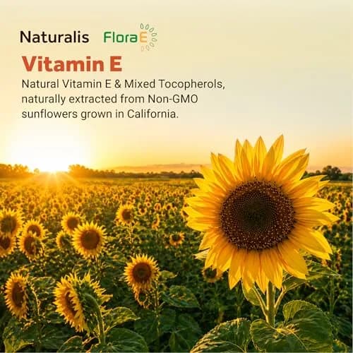 Naturalis Sunflower Vitamin E 670mg (1000 IU) with Mixed Tocopherols | Essential Skin & Immune Support | Non-GMO, Gluten & Soy Free | 60 Softgels thumbnail 5