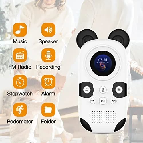 RUIZU Cute Panda MP3 Player for Kids 64GB | Bluetooth 5.3, Built-in Speaker, Expandable to 128GB thumbnail 7