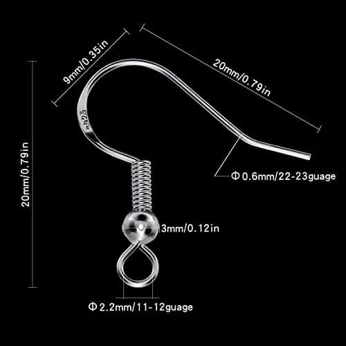 HOLLOSPORT Sterling Silver Plated Earring Hooks & Silicone Backs - 48 Pairs | Hypoallergenic Fish Ear Wire Findings for Jewelry Making thumbnail 2