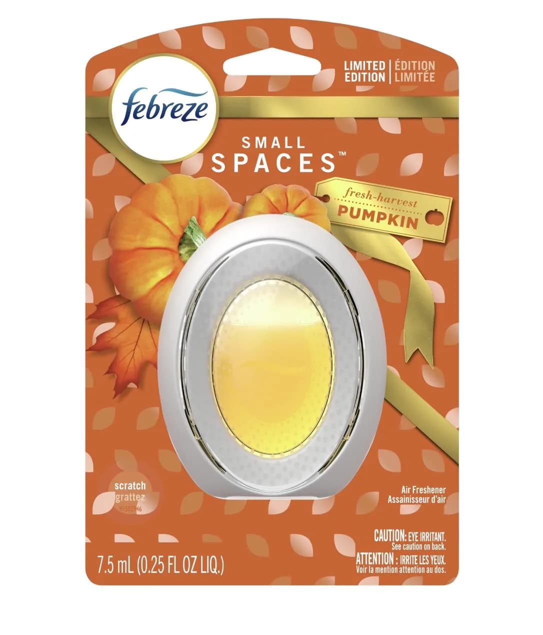 Febreze SMALL SPACES Air Freshener Fresh-Harvest Pumpkin, 7.5ml | Odor Eliminating Device for Small Rooms - main product image