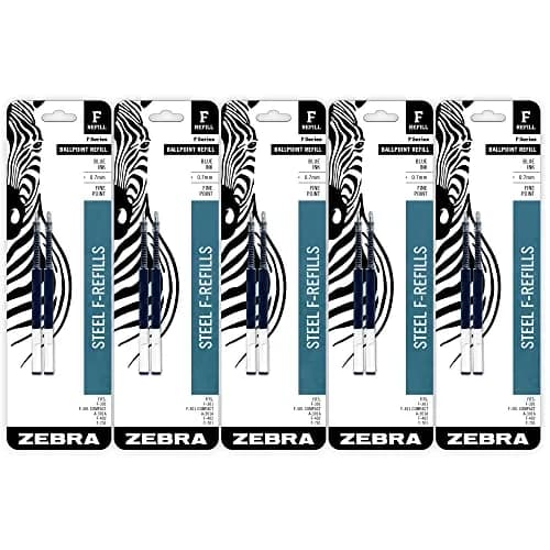 Zebra Pen Ballpoint Refill, Blue Ink, 0.7mm Fine Point, 10-Pack | Smooth Writing for Students & Professionals
