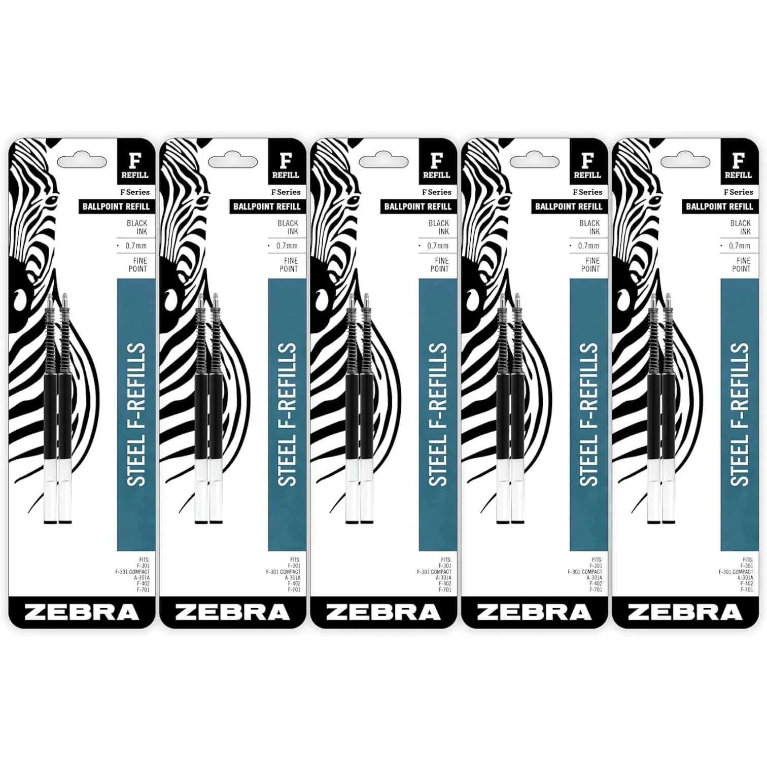 Zebra Pen Black Ballpoint Pen Refill 0.7mm Fine Point, 10-Pack | Smooth Ink Flow for Students & Office