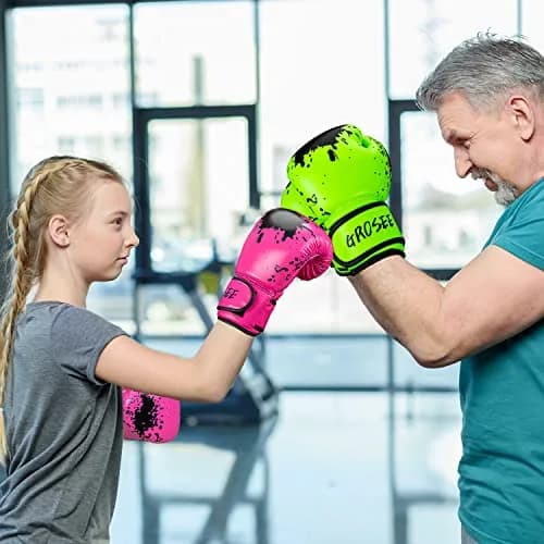 Grosee Pink 8 oz Boxing Glove | Youth Training Sparring Gear for Ages 6-15 thumbnail 7